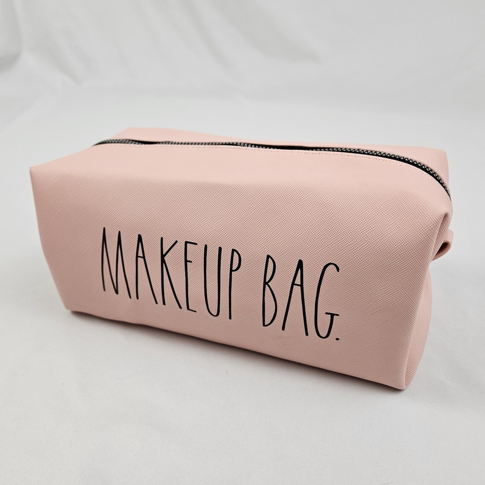 Rae Dunn Cosmetic Makeup Bag Pink 10x5x4.5 NWOT